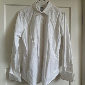 Brooks Brothers Non-Iron Stretch Button Down Shirt with French Cuffs Sz12
